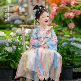 汉服女童2025春秋新款超仙中秋唐装儿童小女孩古装连衣裙公主襦裙