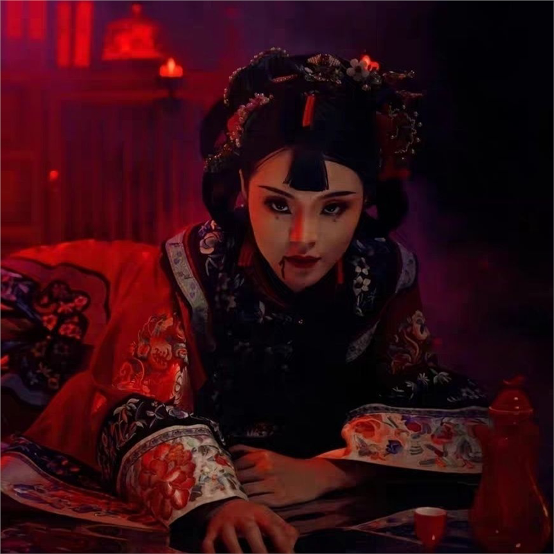 新中式新娘cosplay新款恐怖服装装扮鬼变装穿搭女汉服红嫁衣