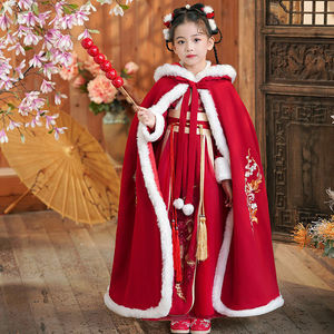 女童汉服冬款拜年服女宝中国风2024新款古装过年冬季儿童新年唐装