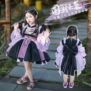 苗疆少女连衣裙2025新款女童少数民族秋季公主裙儿童洛丽塔演出服