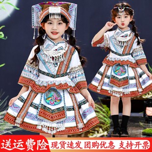 三月三壮族儿童少数民族服装哈尼族瑶族洛丽塔服饰苗族女童演出服
