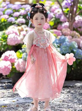 汉服女童2026夏季款儿童国风仙气飘逸薄款公主连衣裙女宝古风襦裙