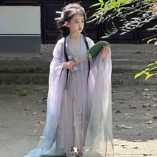 汉服女童大袖衫儿童2025新款古装高端国风交领小女孩唐装超仙春夏