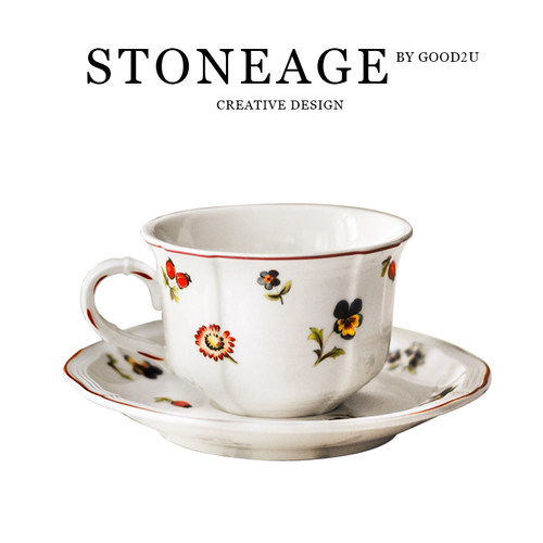 欧洲中古风小花园陶瓷餐具花朵餐盘点心盘饭碗咖啡杯碟汤盘9寸盘