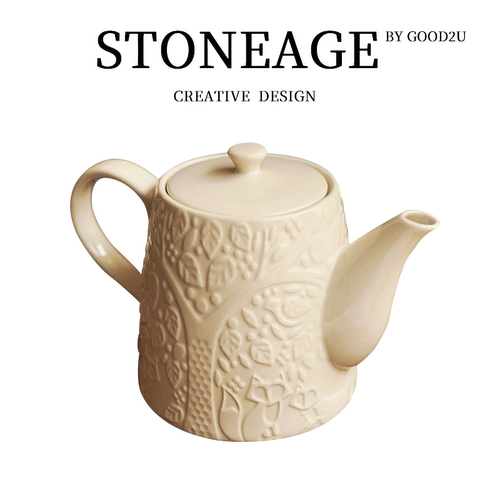 颜值浮雕祥好看高颜值茶具套装家用客厅中式陶瓷大容量茶壶茶杯子