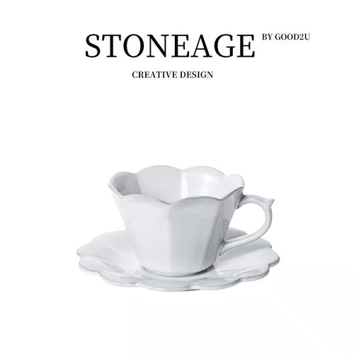 高颜值法式复古优雅花形咖啡杯碟