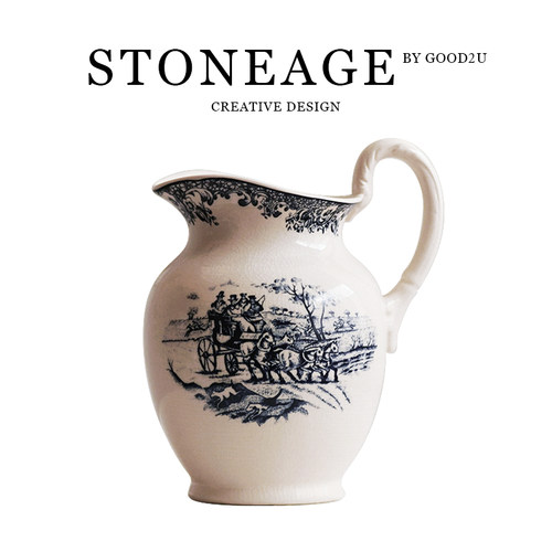 中古风复古陶瓷青花瓷花瓶家居装饰花器民宿桌面干花仿真花插花瓶