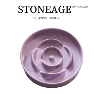 高颜值花瓣陶瓷慢食碗狗碗护防噎狗食盆防止黑下巴猫碗猫咪慢食盆