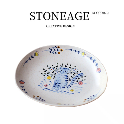 日本人气作家川原柠檬可爱手绘餐碟餐盘甜品陶瓷展会购入高颜值