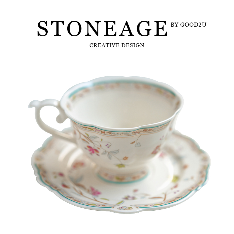 英式外贸陶瓷咖啡杯碟大容量马克杯家用早餐杯花茶杯好看的杯子