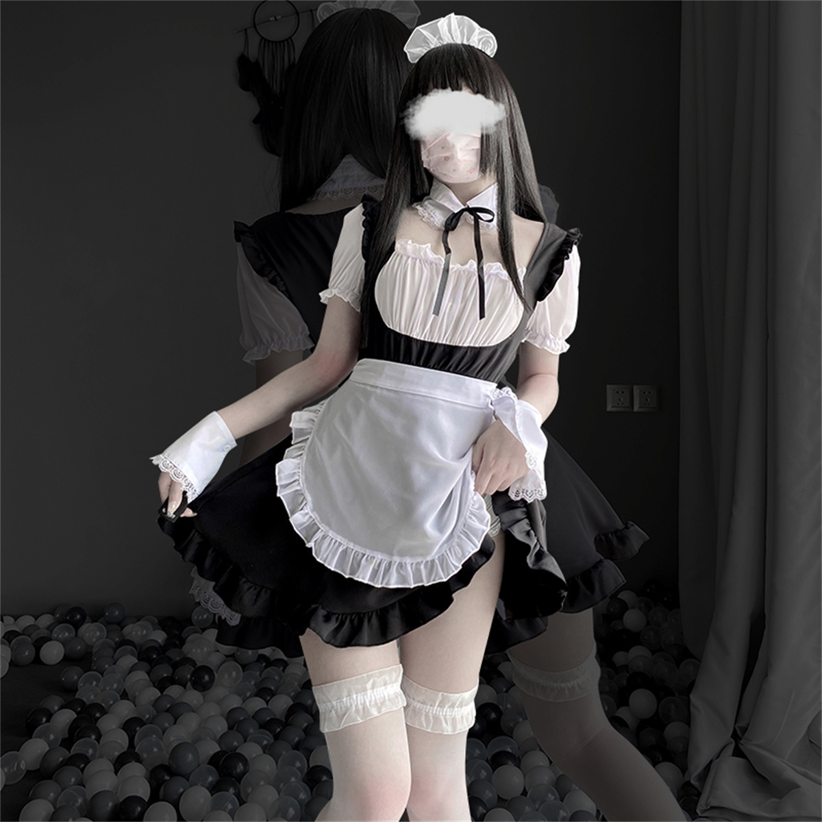 内衣黑白围裙女丝袜cos制服