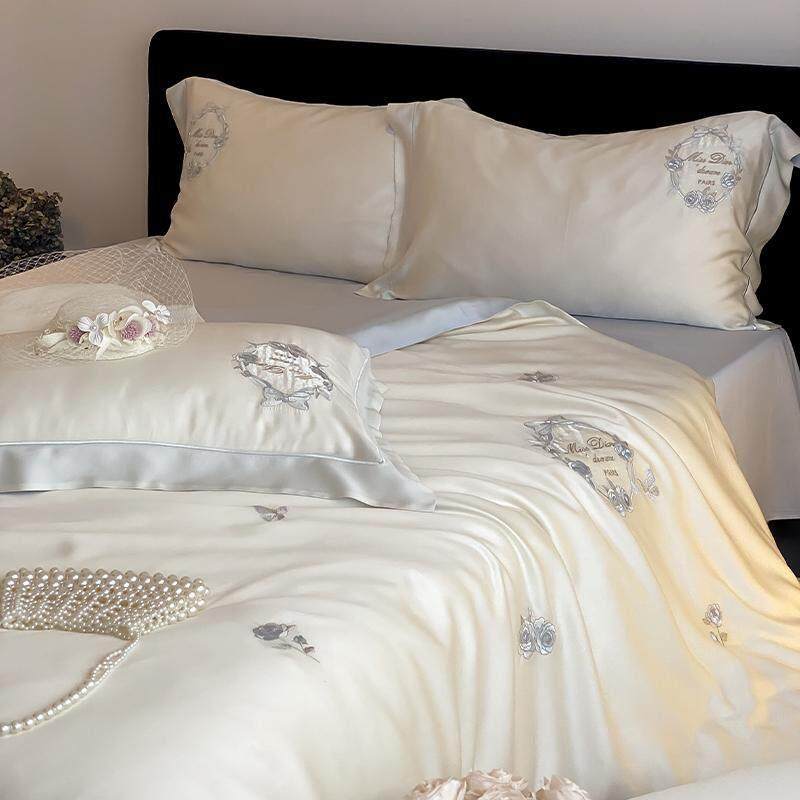 花香蝶韵~A类60支兰精天丝四件套冰丝夏季被套丝滑凉感床单床品,床上用品,床品套件/四件套/多件套,淘宝优惠券,粉丝福利购,淘宝优惠卷