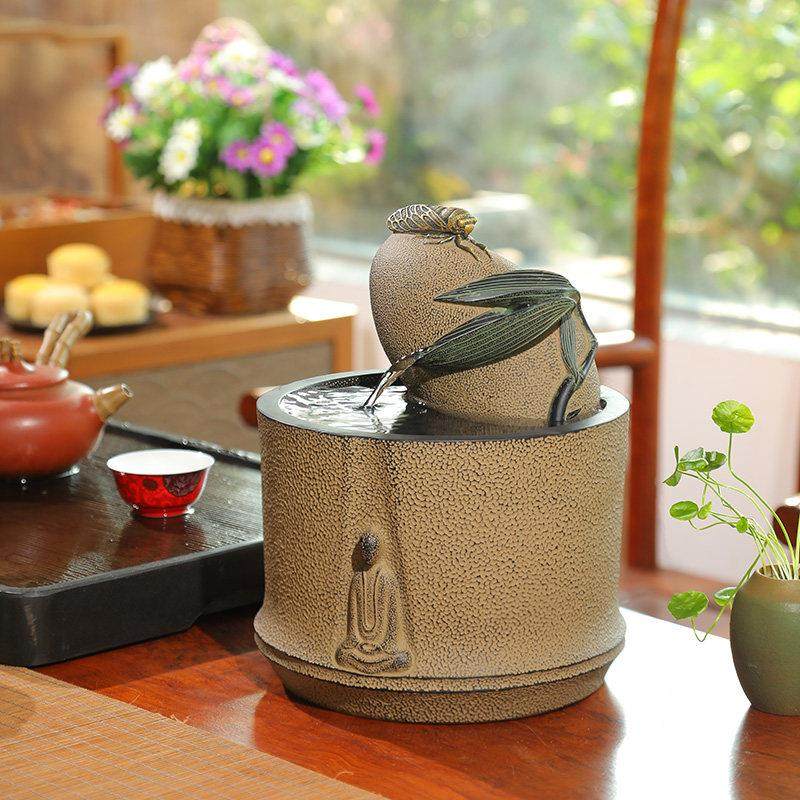 新中式流水摆件客厅办公室茶室电视柜桌面循环水景观装饰招财摆件,家居饰品,流水摆件,淘宝优惠券,粉丝福利购,淘宝优惠卷