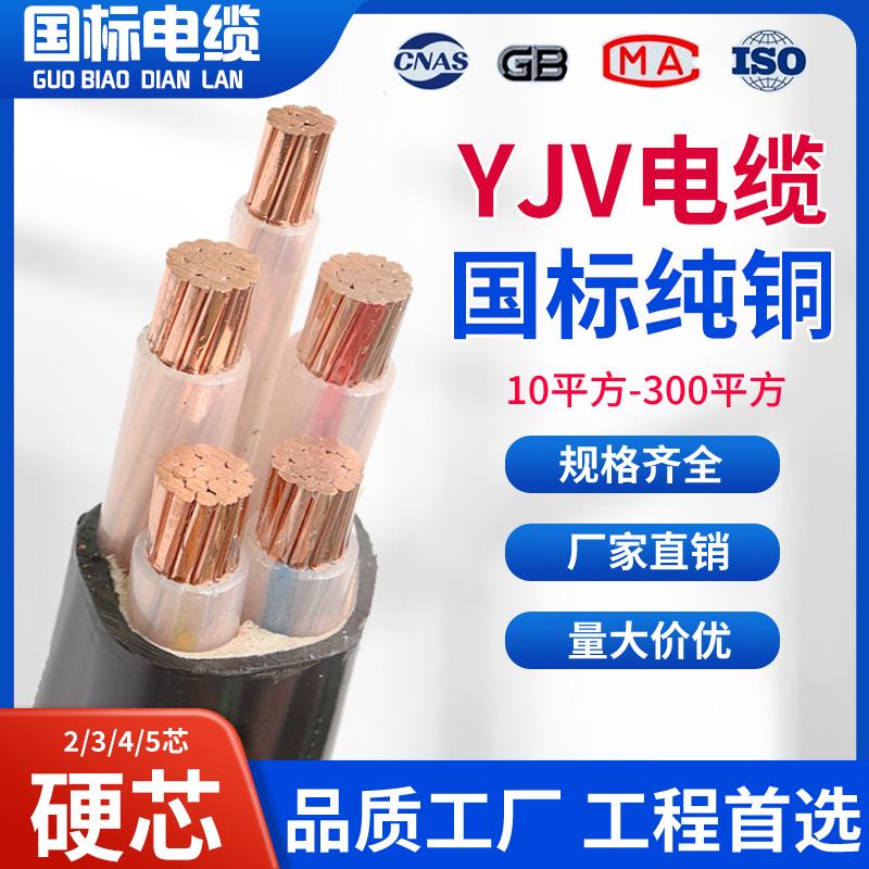 江南国标阻燃YJV纯铜芯电缆线2/3/4/5芯 10 16 25 35平方户外电线