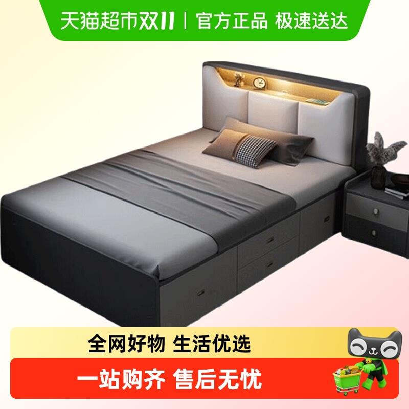 oley/欧朗现代带灯储物单人床儿童卧室带抽屉榻榻米床