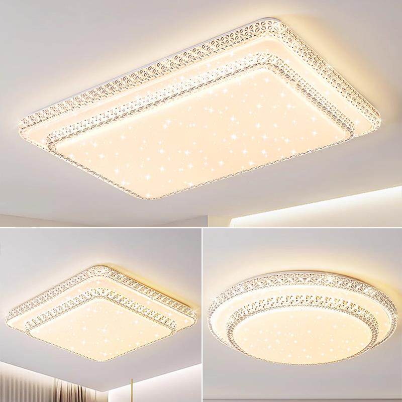 2025新款主卧室客厅灯具满天星吸顶灯长方形网红热卖led水晶套灯