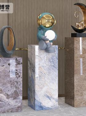 岩板立柱子大理石摆件底座展示摆台电视柜侧旁边花架子客厅落地式