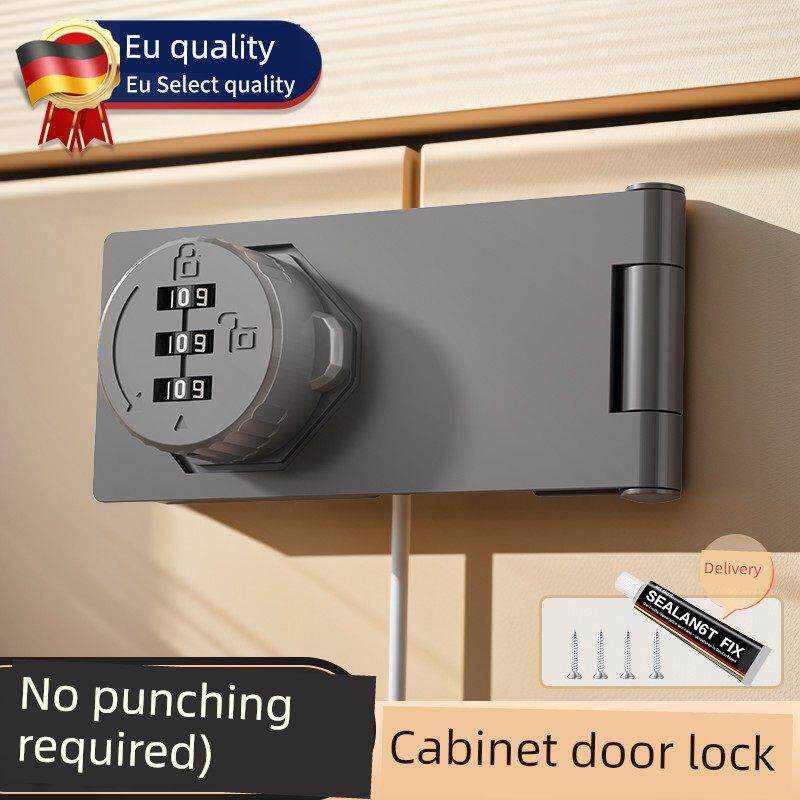 柜门密码锁双开免打孔玻璃单门双门柜门储物柜抽屉专用衣柜门锁