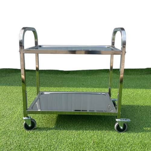 不锈钢餐车加厚三层小推车收餐车收碗车双层餐厅送餐车上菜车商用