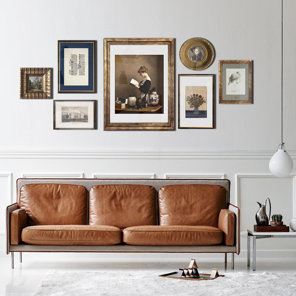 NONE ART轻奢客厅背景墙电表箱卧室北欧式覆古小众组合装饰画 画