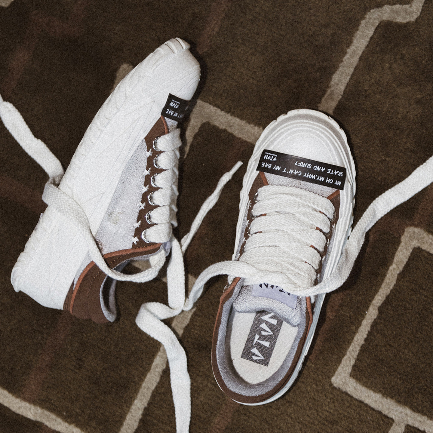 VTVN硫化鞋【流星三角】秋冬雾松灰厚底增高板鞋男女款鞋子休闲鞋