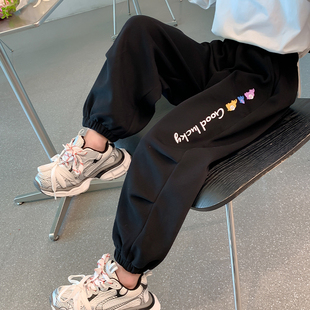 女童裤 春秋小象印花裤 中小童女宝宝外出时髦休闲宽松款 子2025新款