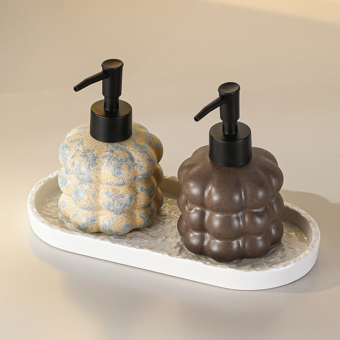 乳液瓶陶瓷洗手液瓶子卫生间沐浴露按压式洗发水分装瓶护手霜空瓶