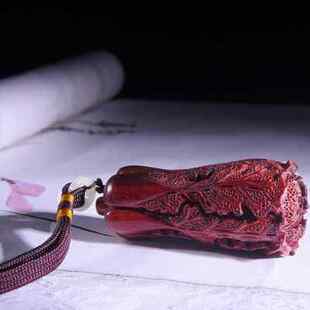 小叶紫檀白菜手把件红木工艺品摆件汽车挂件手把件男士文玩手把件