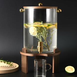 可加热冷水桶带龙头冷热水壶玻璃耐高温双用饮料罐茶大容量储水瓶