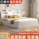 实木床简约现代1.5米双人床主卧1.8m出租房家用收纳床1.2单人床架