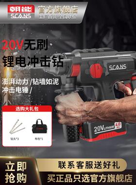 炼能电锤20V无刷冲击钻多功能电动镐电动到锂电工具充电电钻S521