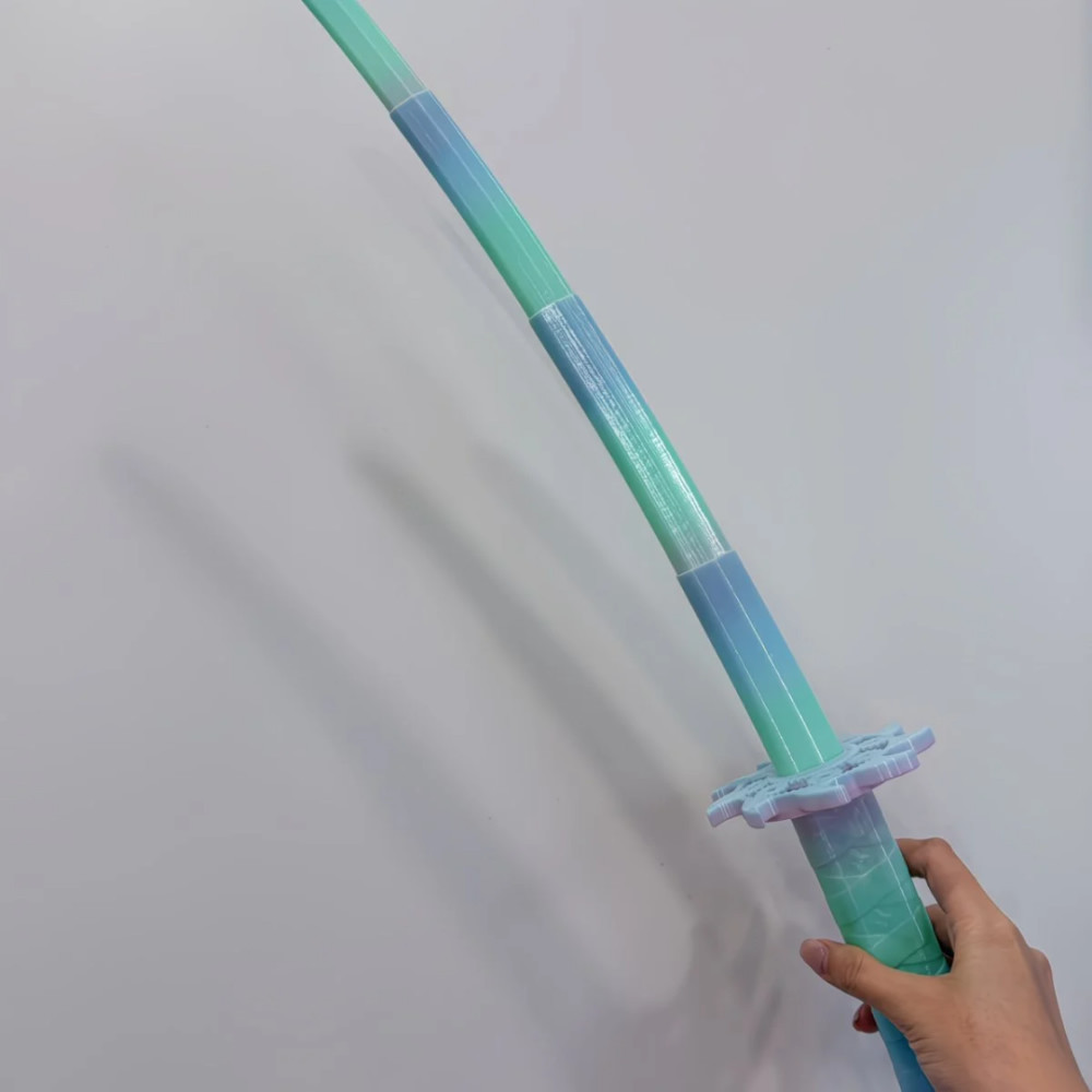 解压伸缩剑3D打印齿轮旋转伸缩剑玩具模型地摊爆款儿童玩
