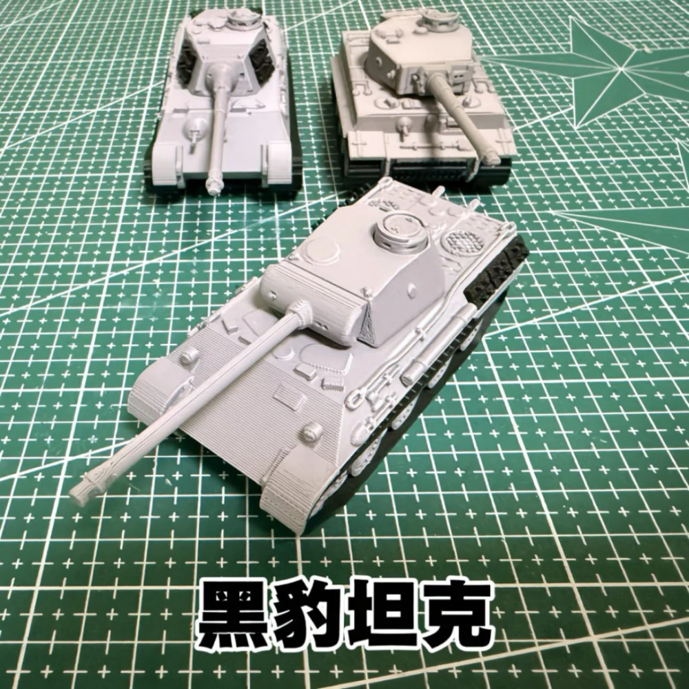 虎王模型1/72二战德国虎式黑豹坦克3d打印静态成品军事收藏模型