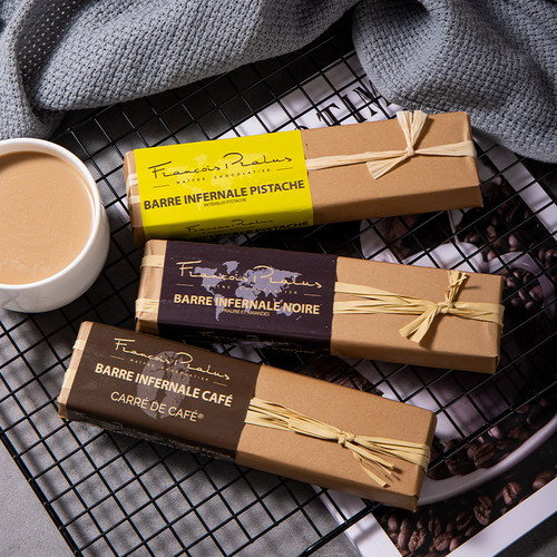 法国进口普阿鲁斯Pralus75%极度夹心黑巧克力开心果坚果零食