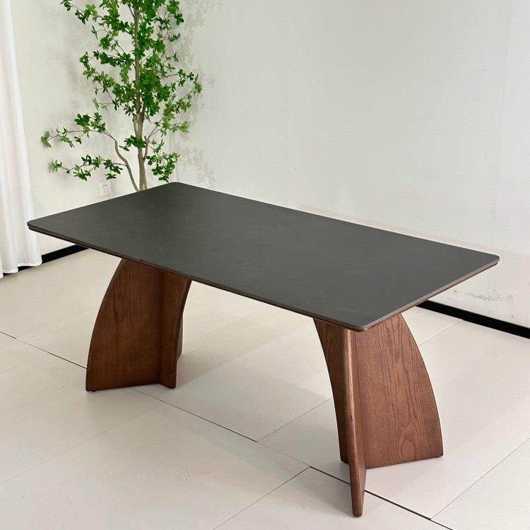 德利丰岩板餐桌中古风白蜡木实木岩板餐桌椅组合餐厅长方形桌子,住宅家具,岩板餐桌,淘宝优惠券,粉丝福利购,淘宝优惠卷