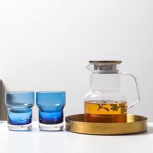 ROUPA罗派彩色欧式夏季玻璃大玻璃杯开 水壶冷水壶水具四杯带托