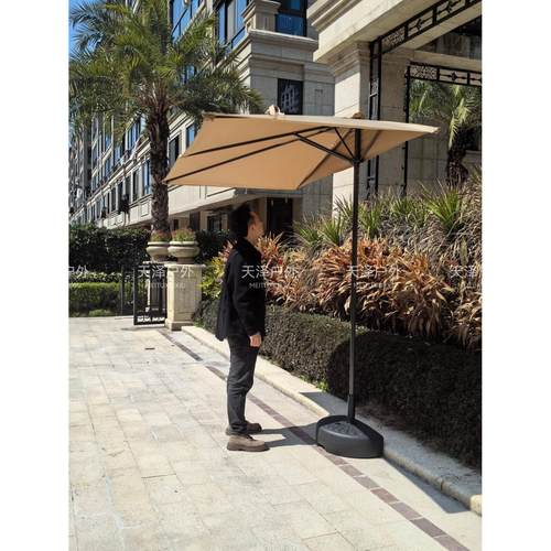 户外靠墙半边伞升降阳台遮阳伞侧边长方形庭院小伞花园露台太阳伞