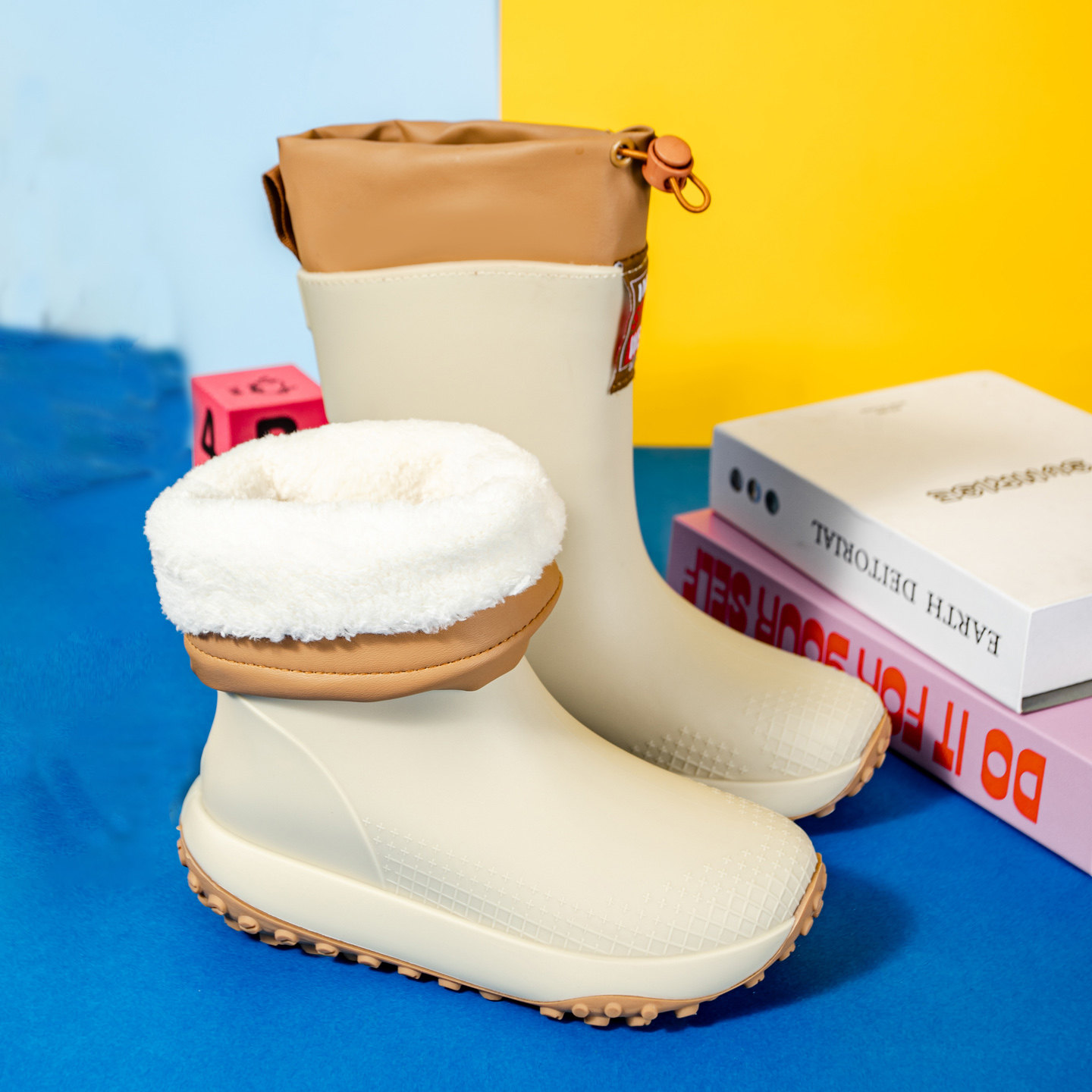 儿童雪地靴防水水鞋大童女棉鞋冬季加绒冬靴小童棉靴孩学生靴子男