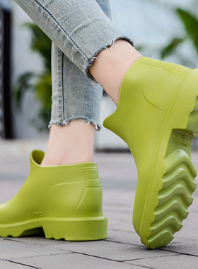 雨鞋女款2024新款成人柔软防滑轻便下雨天外穿白色防水短靴子时尚