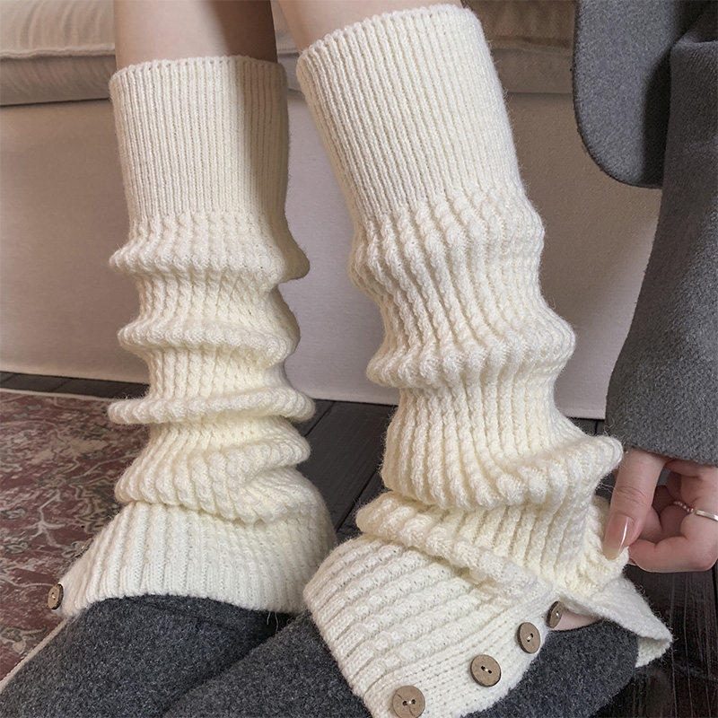 开叉纽扣袜套女堆堆袜秋冬季加厚保暖白色小腿袜打底腿套2025新款,女士内衣/男士内衣/家居服,长筒袜,淘宝优惠券,粉丝福利购,淘宝优惠卷