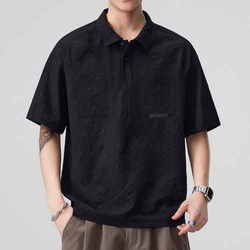 美式复古POLO衫男休闲宽短袖夏季
