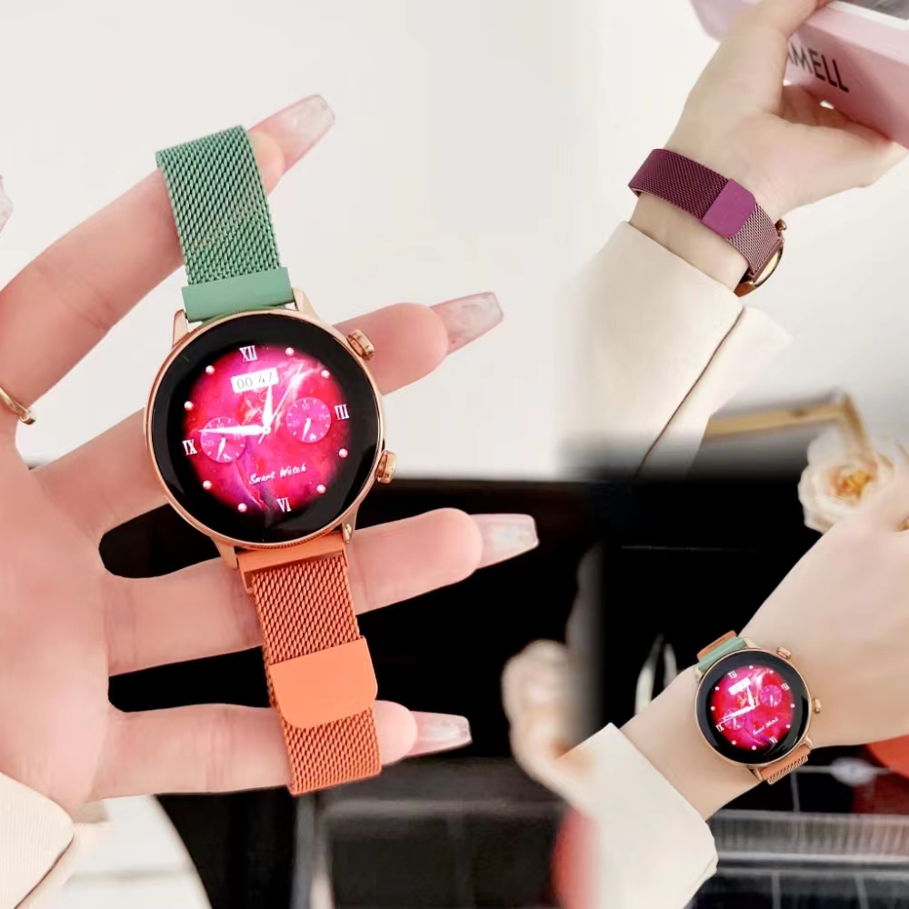适用华为gt4手表带fit3金属米兰Gt2磁吸三星GalaxyWatch7/6渐变色