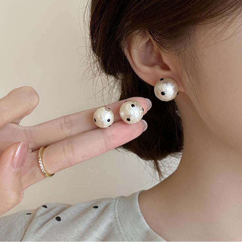 波点珍珠耳钉2024新款