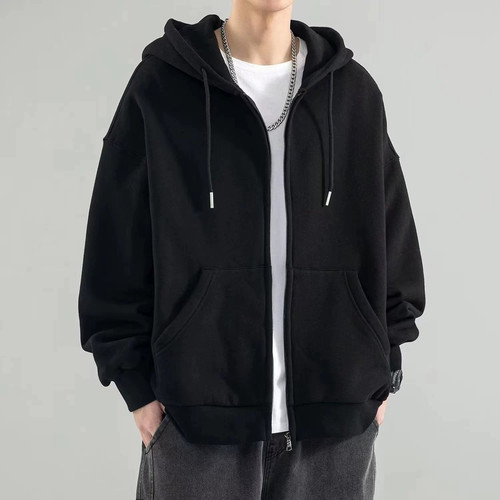 TOP ZEAL夹克衫宽松冬季休闲连帽衣服开衫卫衣男外套春秋2026新款