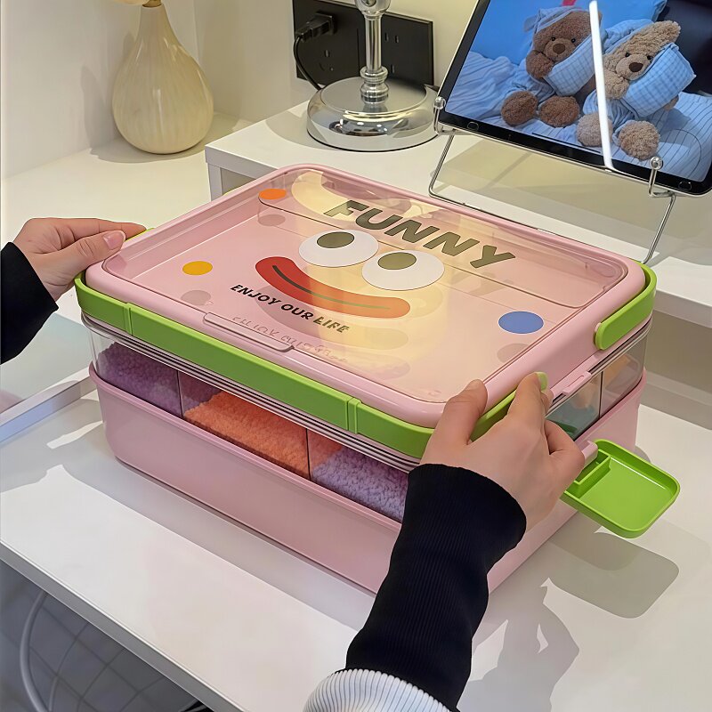 拼豆收纳盒家用桌面装的子