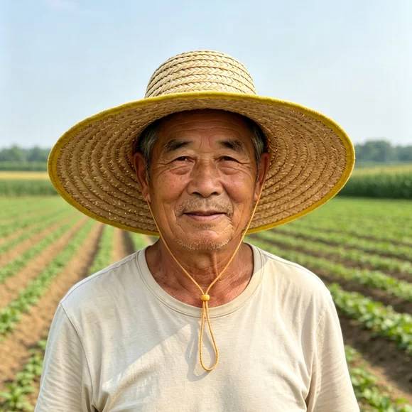 老式农民麦秆防晒苴帽工地