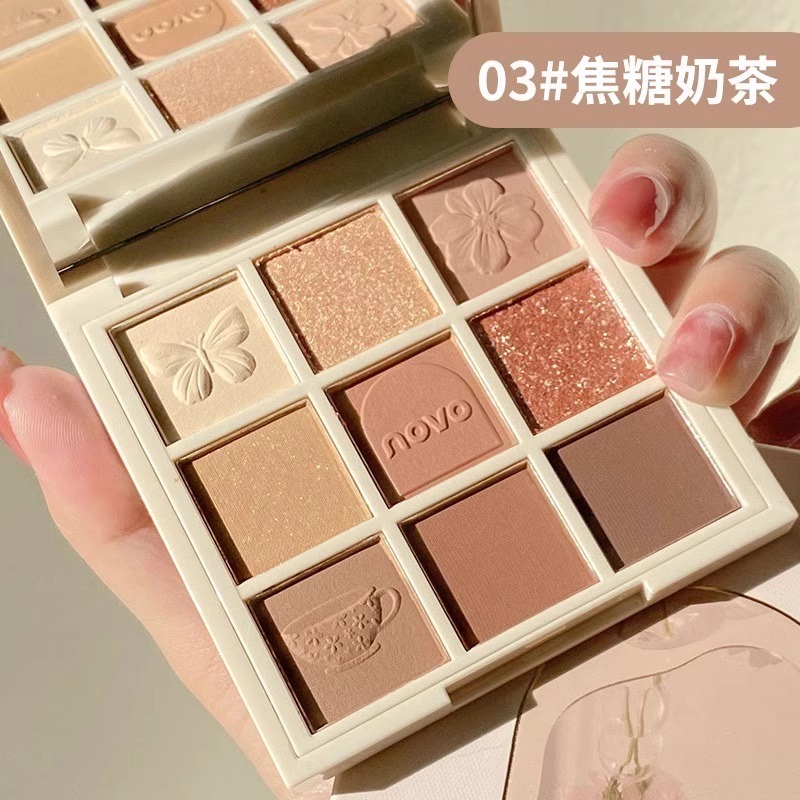 novo九色眼影盘奶茶大地色