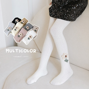 童袜毛线花麦穗纹女童连裤 袜棉宝宝打底袜 袜2026春秋款 婴儿连裤