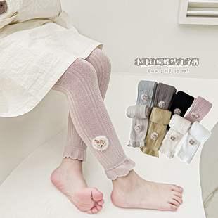 2026儿童打底裤 袜外穿长裤 棉休闲百搭裤 子 子花边女童春秋女宝连裤