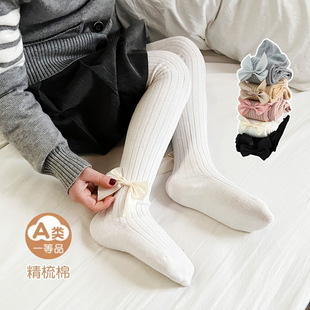 2026新款 袜春秋薄款 大PP宝宝婴幼儿打底袜裤 大蝴蝶结直条儿童连裤